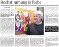 Hochstimmung in Farbe - Die Rheinpfalz Artikel über Michael Reutlingers Ausstellung in der Volkshochschule Kaiserslautern. Von Reiner Henn.